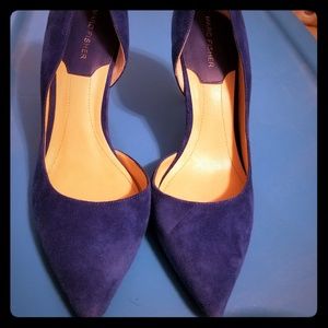Blue Marc Fisher suade heels